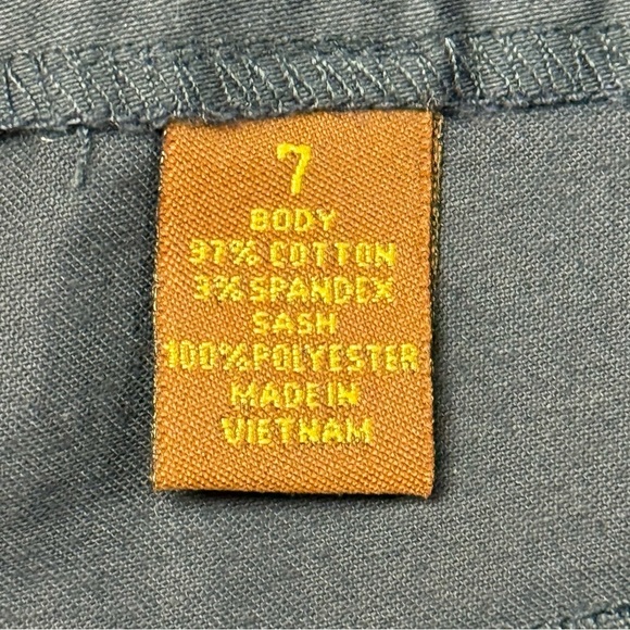 NWT Copper Key Navy Cotton Capri Pants w/ Red Cream Polka Dot Sash - Size 7 - Picture 10 of 15